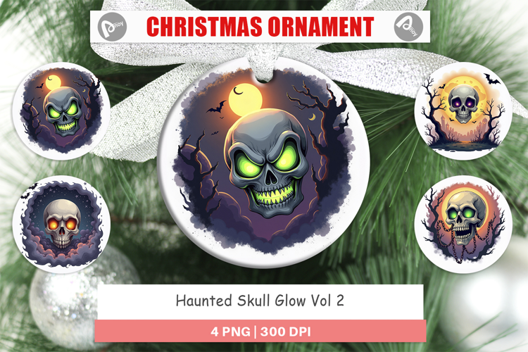 Ornament Halloween Skull Glow