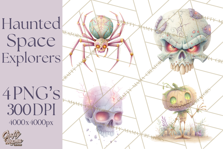 Halloween Space Explorers PNG, Creepy Astronauts   Aliens
