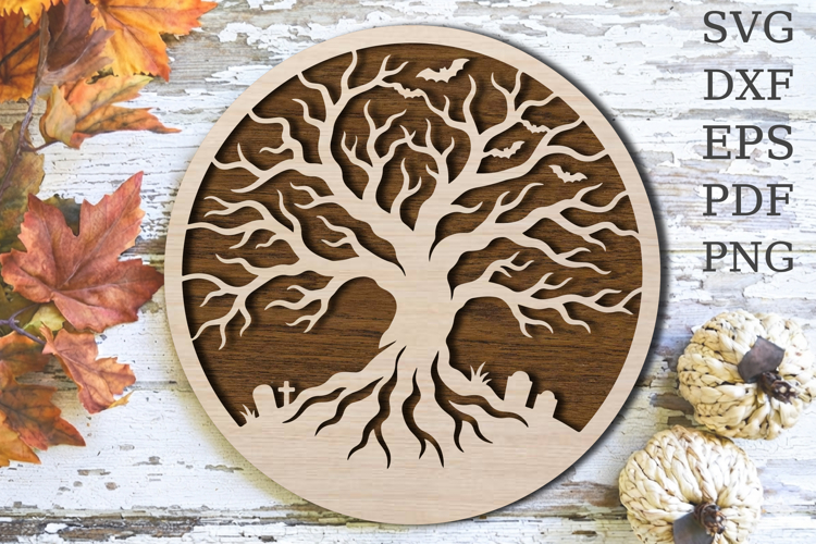 Haunted Tree Halloween Laser Cut SVG