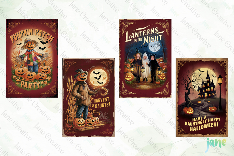 Haunting Halloween Card Clipart