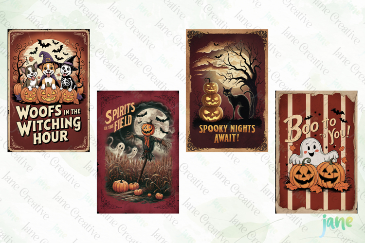 Haunting Halloween Card Clipart