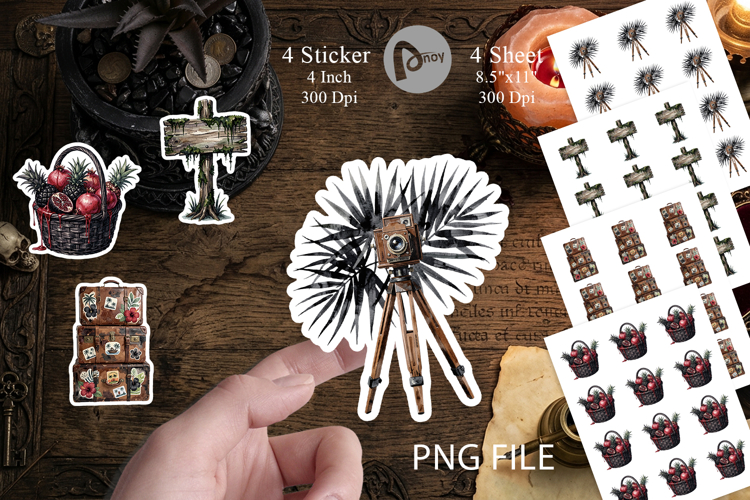 Tropical Goth Vacation Sticker example image 1