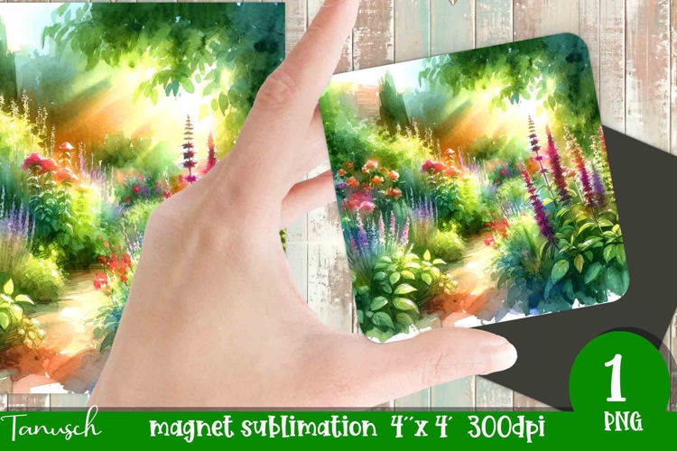 Herbs Garden magnet sublimation / watercolor JPG