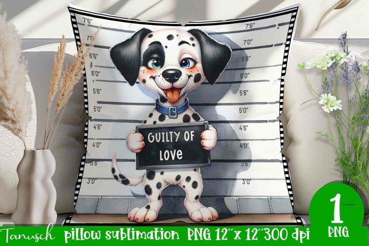 funny mugshot dog pillow sublimation design