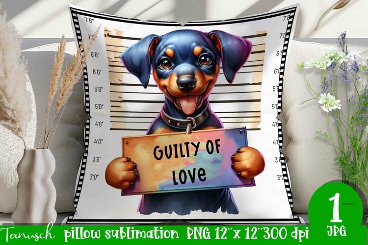 funny mugshot dog pillow sublimation design