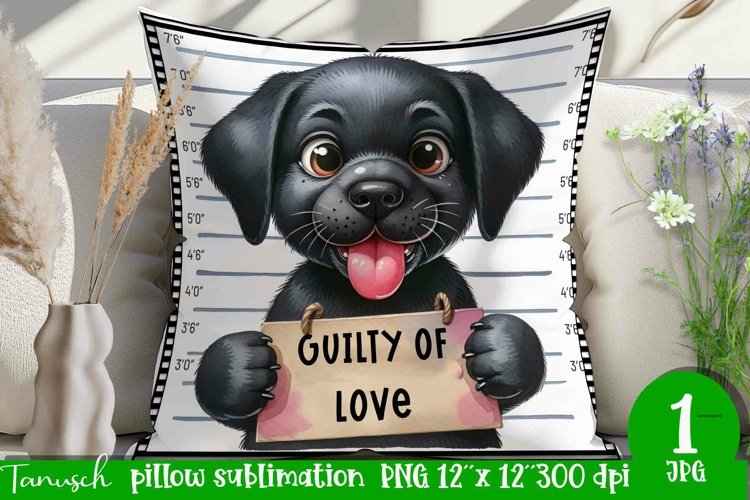 funny mugshot dog pillow sublimation design