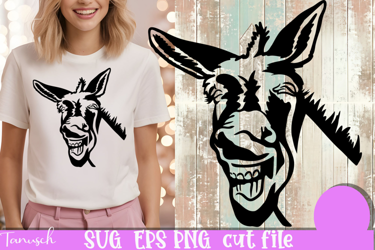 Peeking donkey SVG cut file design