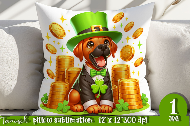 Rhodesian Ridgeback dog St Patrick LUCKY pillow sublimation