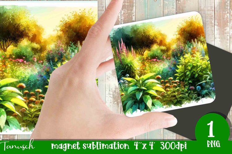 Herbs Garden magnet sublimation / watercolor JPG