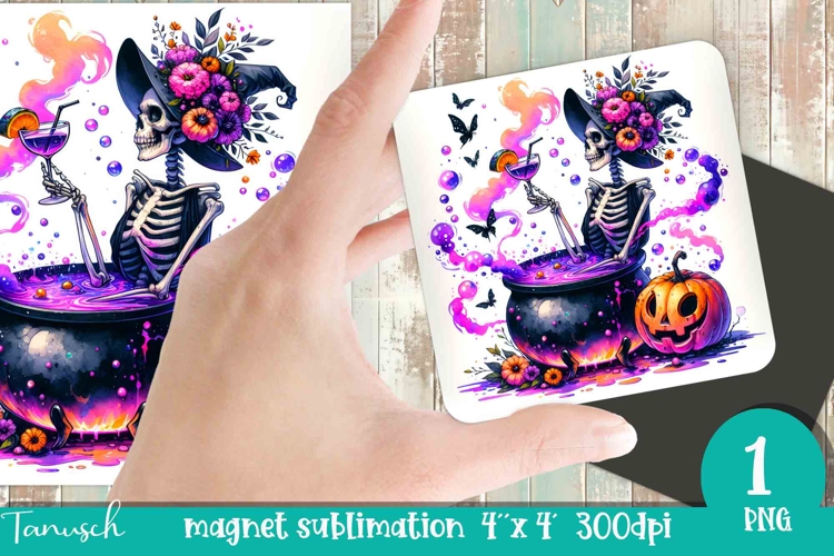 funny skeleton Halloween MAGNET sublimation PNG