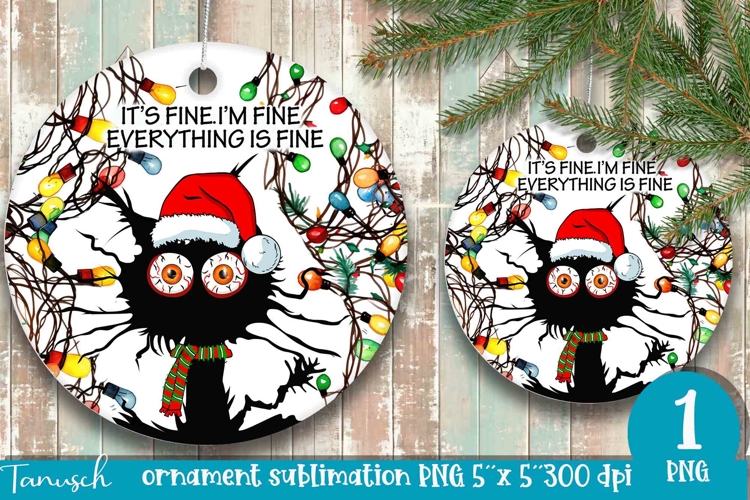 funny christmas ornament Its fine, Im fine design