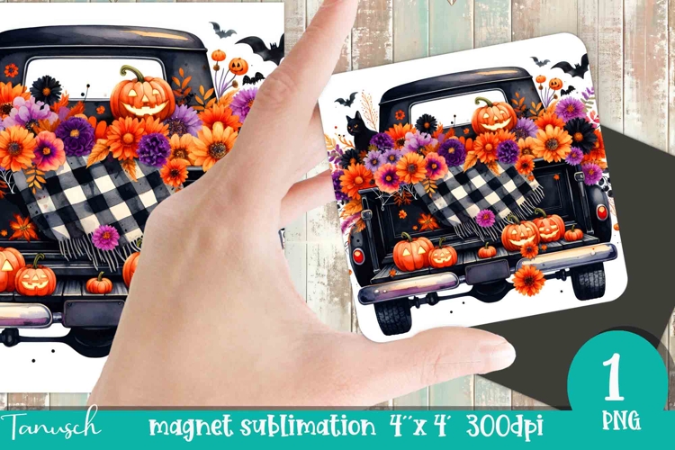 pumpkin full truck Halloween MAGNET sublimation PNG