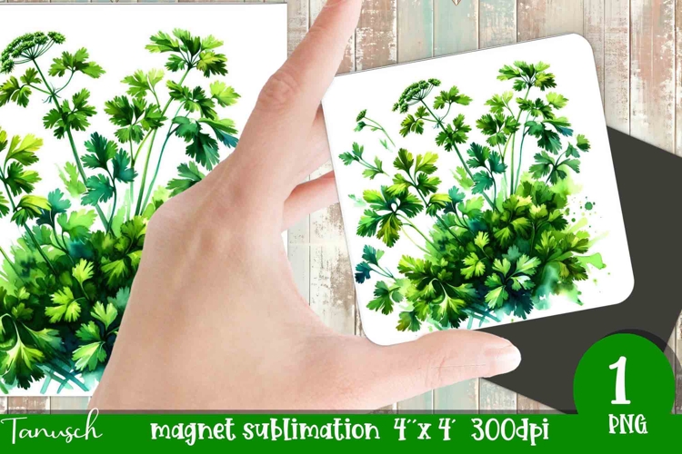 Herbs Garden magnet sublimation / watercolor JPG