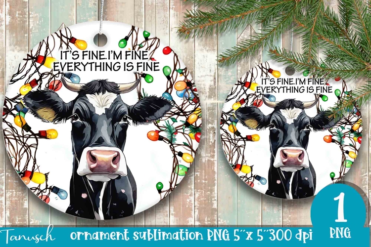 funny christmas ornament Its fine, Im fine design