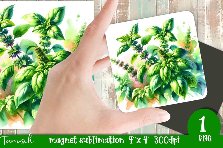 Herbs Garden magnet sublimation / watercolor JPG