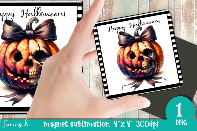 cute Fall Pumpkin sublimation Halloween MAGNET PNG