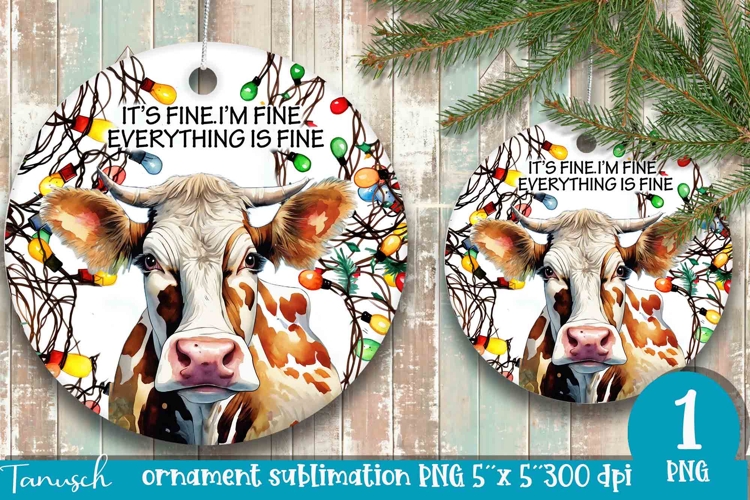 funny christmas ornament Its fine, Im fine design