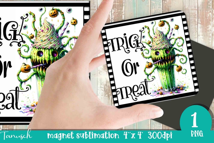 Halloween Monster Milk Shake sublimation magnet
