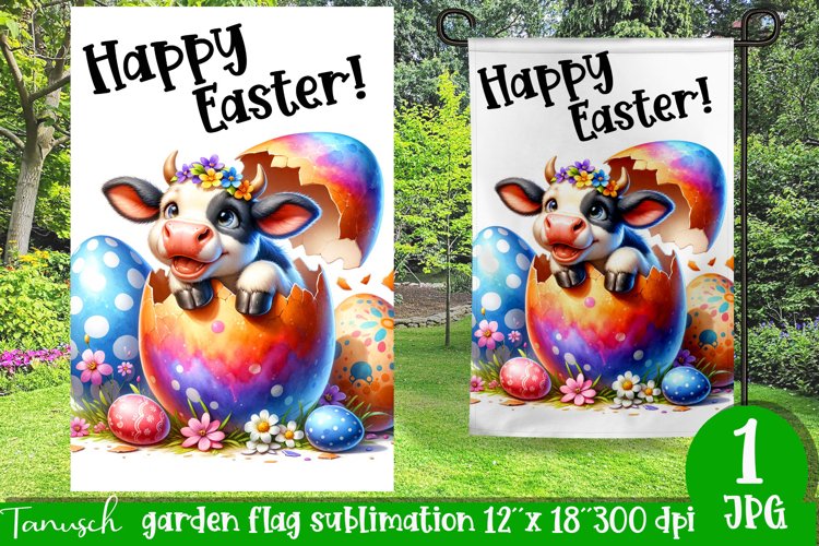 happy EASTER Sublimation / hatching Egg / Garden Flag