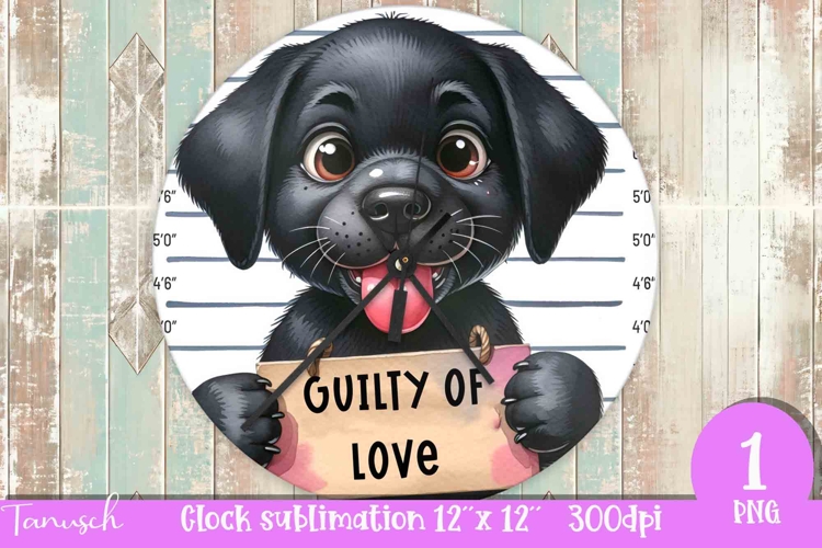 funny mugshot dog in prison Wall Clock sublimation design