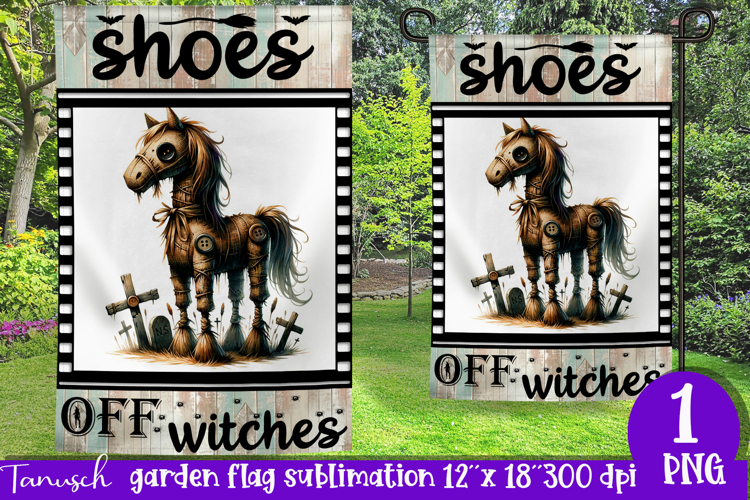 vintage Creepy sublimation Halloween Garden Flag PNG