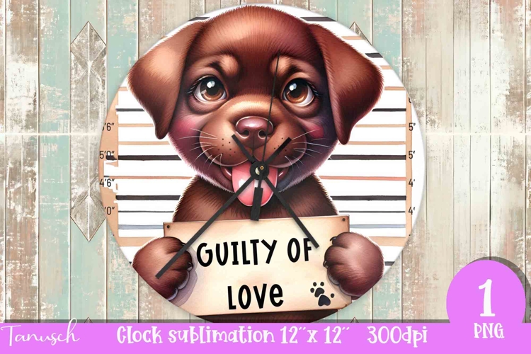 funny mugshot dog in prison Wall Clock sublimation design