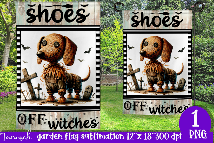 vintage Creepy sublimation Halloween Garden Flag PNG