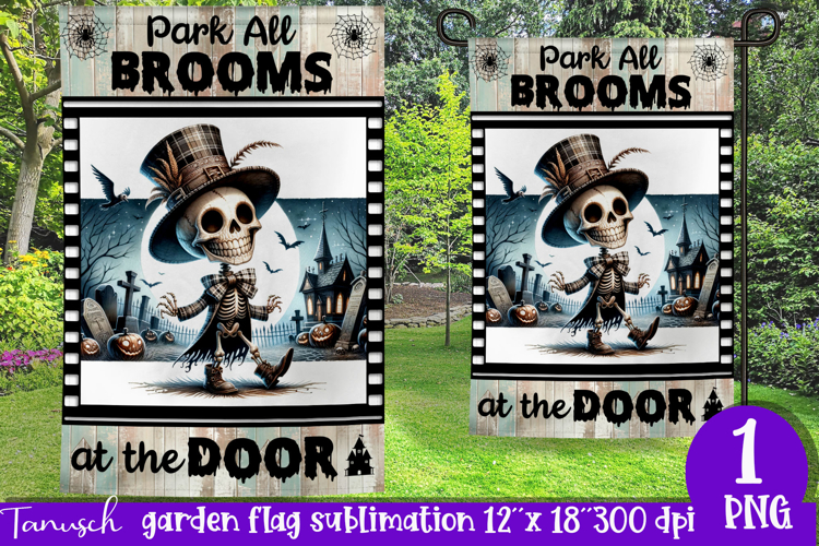 vintage Creepy sublimation Halloween Garden Flag PNG