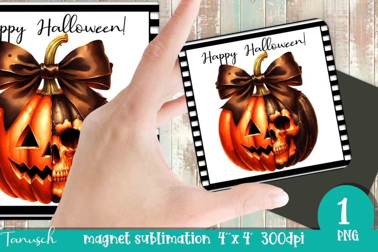 cute Fall Pumpkin sublimation Halloween MAGNET PNG