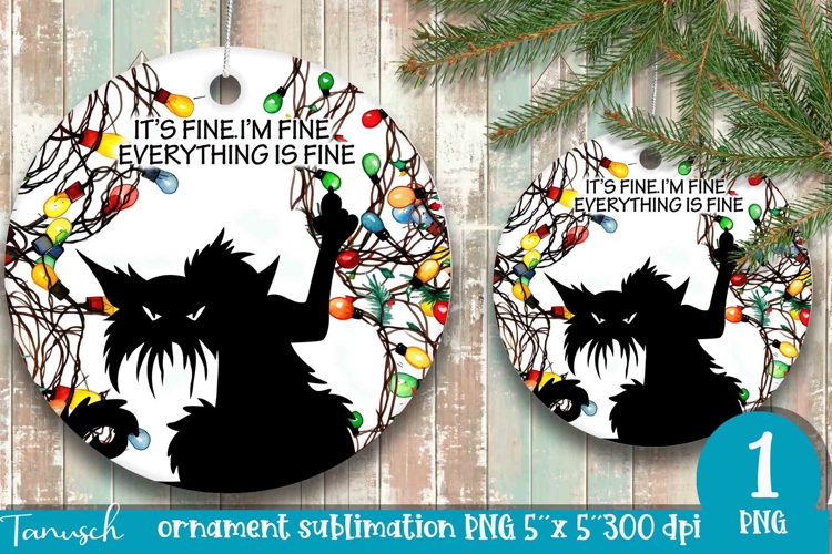 funny christmas ornament Its fine, Im fine design