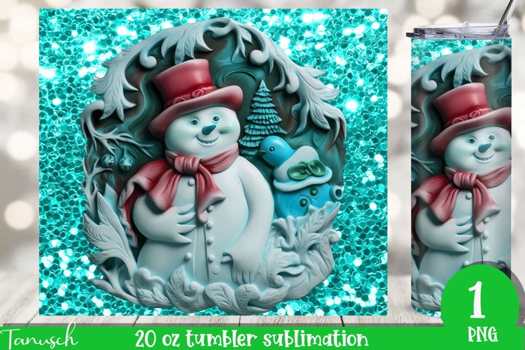 3d gothic christmas ugly snowman plaster 20oz tumbler