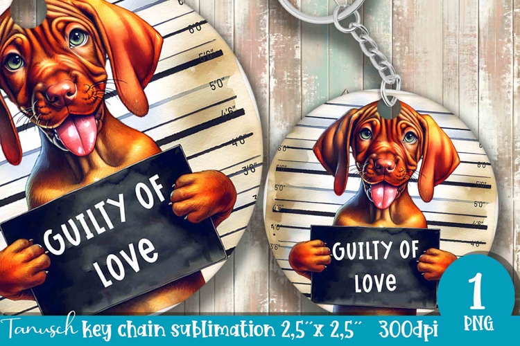 funny mugshot dog in prison Key chain sublimation design