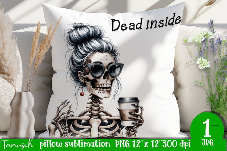 funny Wine pillow Sublimation / dead inside design