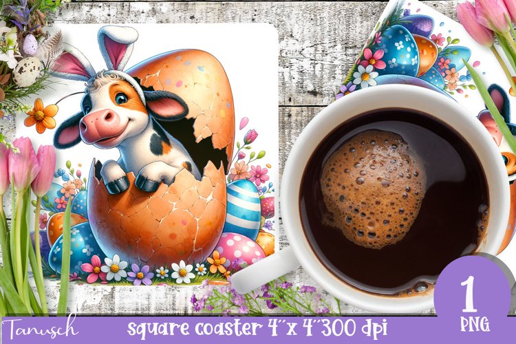 EASTER hatching egg square coaster spring Sublimation