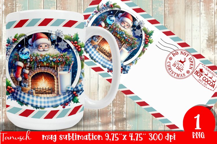 cute christmas MUG wrap Sublimation PNG