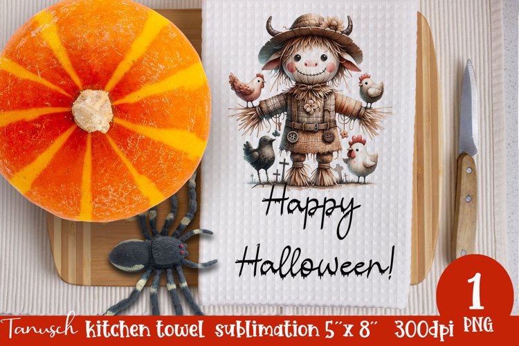 Creepy sublimation Halloween kitchen towel JPG