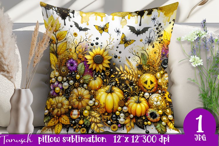 funny FALL Pumpkin with Bow Pillow sublimation PNG