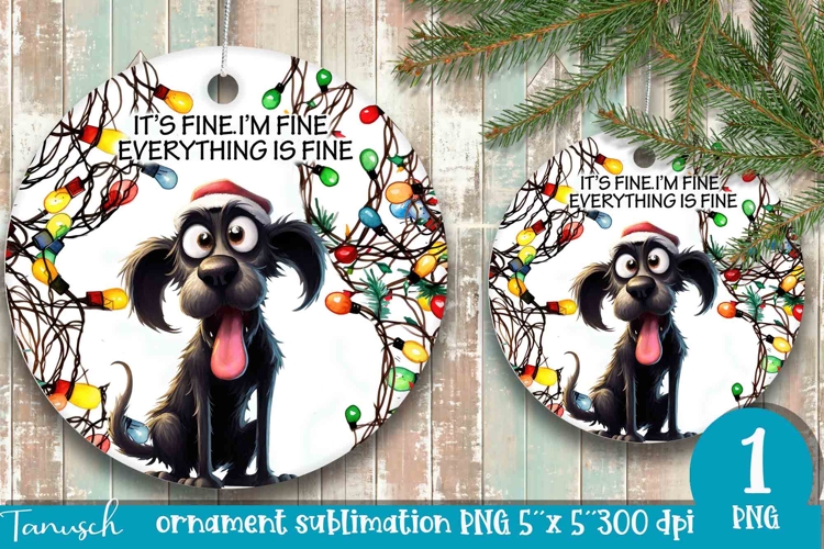 funny christmas ornament Its fine, Im fine design