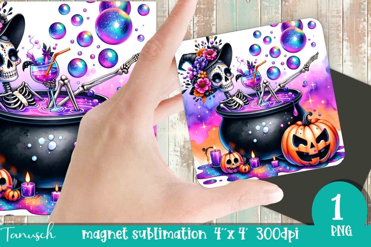 funny skeleton Halloween MAGNET sublimation PNG