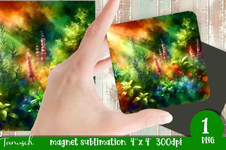 Herbs Garden magnet sublimation / watercolor JPG