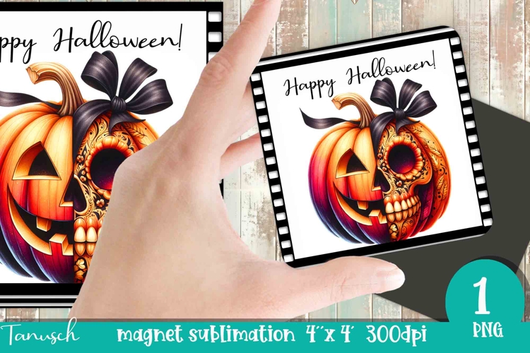 cute Fall Pumpkin sublimation Halloween MAGNET PNG