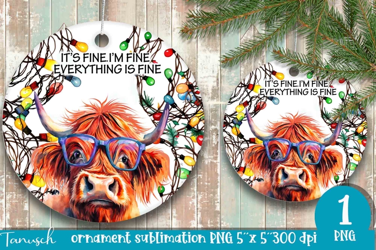 funny christmas ornament Its fine, Im fine design