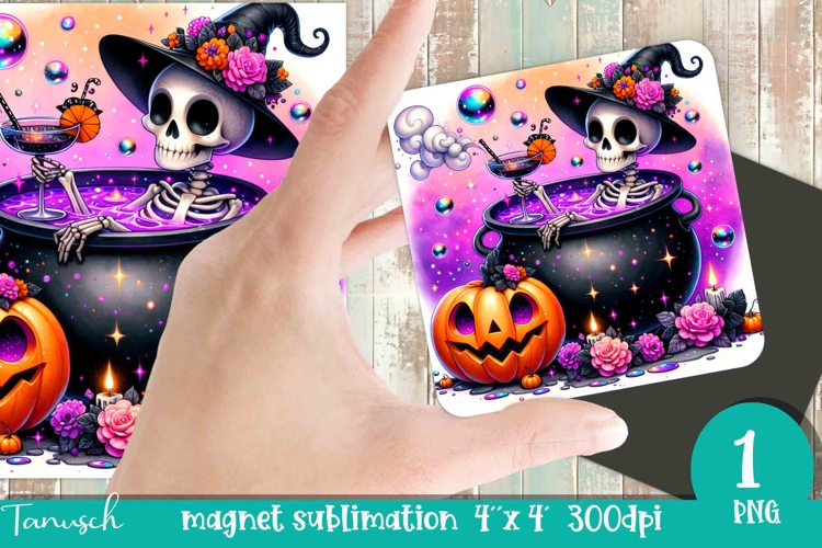 funny skeleton Halloween MAGNET sublimation PNG