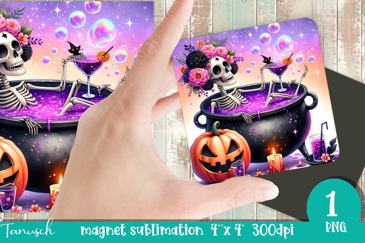 funny skeleton Halloween MAGNET sublimation PNG