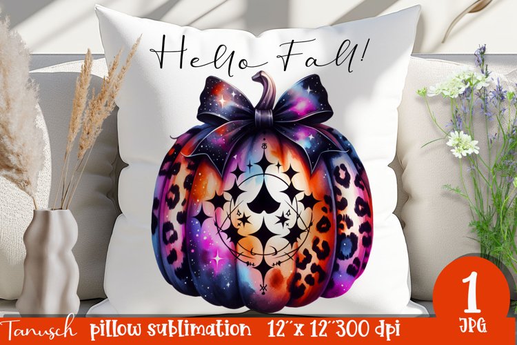 funny FALL Pumpkin Pillow with Bow sublimation JPG