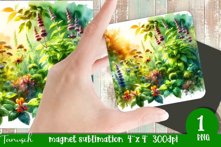 Herbs Garden magnet sublimation / watercolor JPG