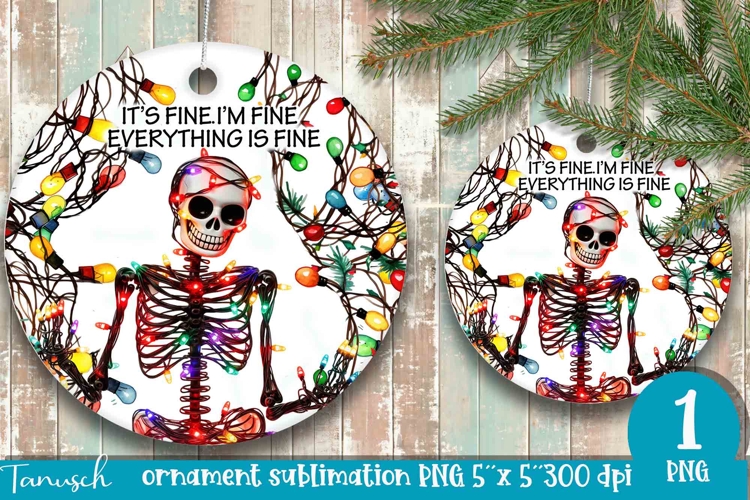 funny christmas ornament Its fine, Im fine design