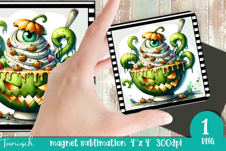 Halloween Monster Milk Shake sublimation magnet