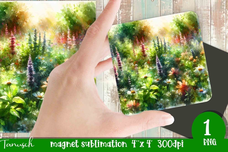 Herbs Garden magnet sublimation / watercolor JPG