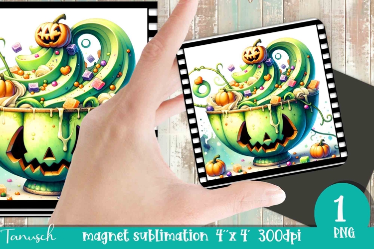 Halloween Monster Milk Shake sublimation magnet